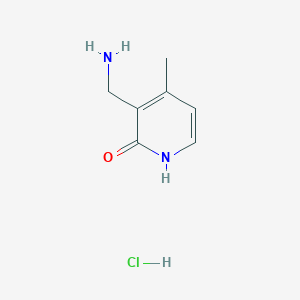 Chemical structure of 3-(Aminomethyl)-4-methylpyridin-2(1H)-one hydrochloride