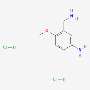 Chemical structure of 3-(Aminomethyl)-4-methoxyaniline dihydrochloride