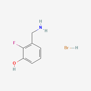 Chemical structure of 3-(Aminomethyl)-2-fluorophenol hydrobromide