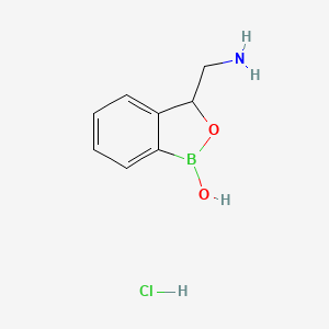 Chemical structure of 3-(Aminomethyl)-2,1-benzoxaborol-1(3H)-ol hydrochloride (1:1)