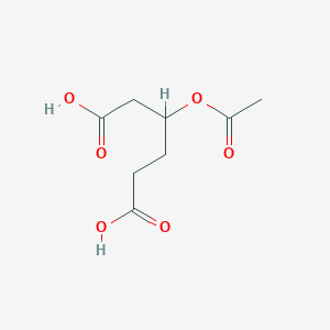 Chemical structure of 3-(Acetyloxy)hexanedioic acid