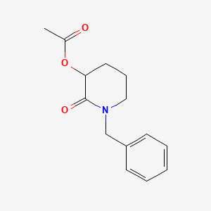 Chemical structure of 1-Benzyl-2-oxopiperidin-3-yl acetate