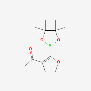 Chemical structure of 3-(Acetyl)furan-2-boronic acid pinacol ester
