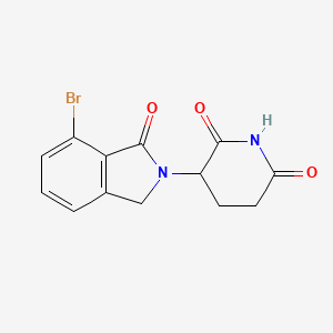 Chemical structure of 3-(7-bromo-1-oxoisoindolin-2-yl)piperidine-2,6-dione