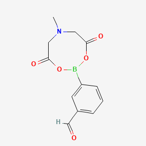 Chemical structure of 3-(6-Methyl-4,8-dioxo-1,3,6,2-dioxazaborocan-2-yl)benzaldehyde