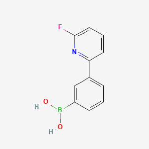 Chemical structure of 3-(6-Fluoropyridin-2-yl)phenylboronic acid