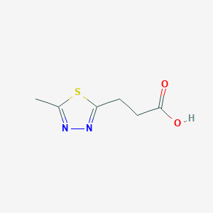 Chemical structure of 3-(5-Methyl-1,3,4-thiadiazol-2-yl)propanoic acid
