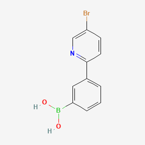 Chemical structure of 3-(5-Bromopyridin-2-yl)phenylboronic acid