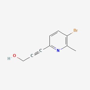 Chemical structure of 3-(5-Bromo-6-methyl-2-pyridinyl)-2-propyn-1-ol