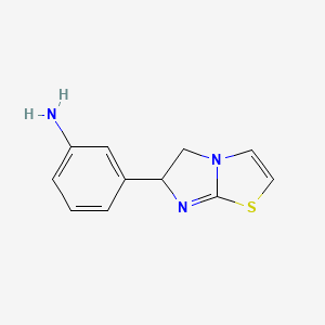 Chemical structure of 3-(5,6-Dihydroimidazo[2,1-b]thiazol-6-yl)aniline