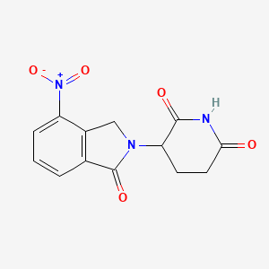 Chemical structure of 3-(4-Nitro-1-oxoisoindolin-2-yl)piperidine-2,6-dione