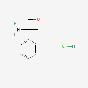 Chemical structure of 3-(4-Methylphenyl)-3-oxetanamine hydrochloride