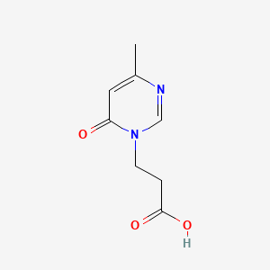 Chemical structure of 3-(4-Methyl-6-oxo-1,6-dihydropyrimidin-1-yl)propanoic acid
