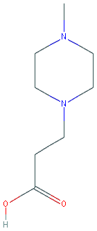 Chemical structure of 3-(4-Methyl-1-piperazinyl)propanoic Acid