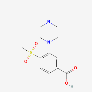 Chemical structure of 3-(4-Methyl-1-piperazinyl)-4-(methylsulfonyl)benzoic Acid