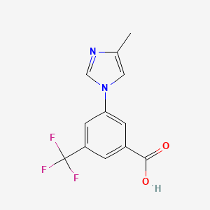 Chemical structure of 3-(4-Methyl-1H-imidazol-1-yl)-5-(trifluoromethyl)benzoic acid