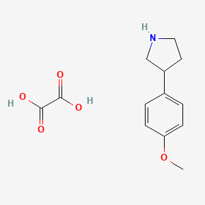 Chemical structure of 3-(4-Methoxyphenyl)pyrrolidine oxalate