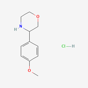 Chemical structure of 3-(4-Methoxyphenyl)morpholine hydrochloride