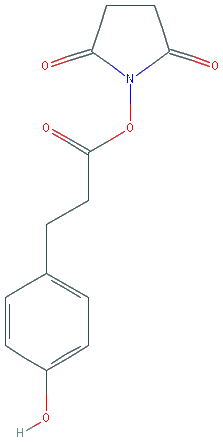 Chemical structure of N-Succinimidyl 3-(4-hydroxyphenyl)propionate