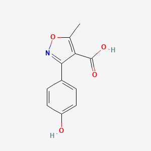 Chemical structure of 3-(4-Hydroxyphenyl)-5-methylisoxazole-4-carboxylic Acid