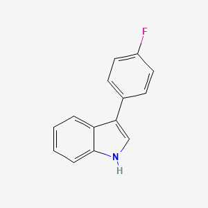 Chemical structure of 3-(4-Fluorophenyl)-1H-indole