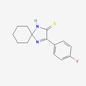 Chemical structure of 3-(4-Fluorophenyl)-1,4-diazaspiro[4.5]dec-3-ene-2-thione