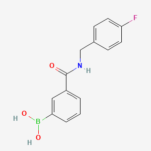 Chemical structure of 3-(4-fluorobenzylcarbamoyl)phenylboronic acid