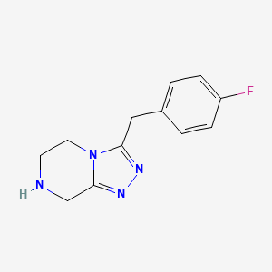 Chemical structure of 3-(4-Fluorobenzyl)-5,6,7,8-tetrahydro-[1,2,4]triazolo[4,3-a]pyrazine