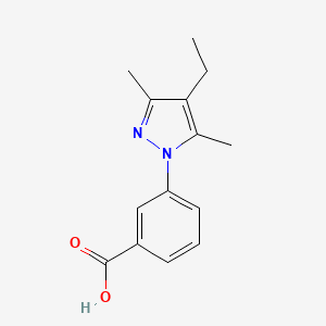Chemical structure of 3-(4-Ethyl-3,5-dimethyl-1H-pyrazol-1-yl)benzoic acid