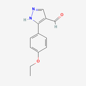Chemical structure of 3-(4-Ethoxyphenyl)-1H-pyrazole-4-carbaldehyde