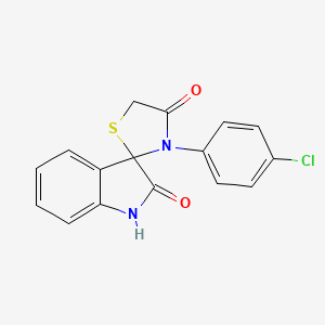 Chemical structure of 3'-(4-Chlorophenyl)spiro[indoline-3,2'-thiazolidine]-2,4'-dione