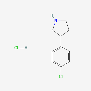 Chemical structure of 3-(4-Chlorophenyl)pyrrolidine hydrochloride