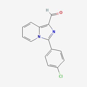 Chemical structure of 3-(4-Chlorophenyl)imidazo[1,5-a]pyridine-1-carbaldehyde