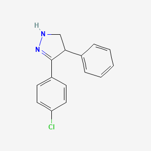 Chemical structure of 3-(4-Chlorophenyl)-4-phenyl-4,5-dihydro-1H-pyrazole