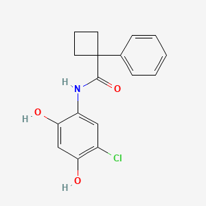 Chemical structure of 3-(4-Chlorophenyl)-3-(2-phenylacetamido)propanoic acid