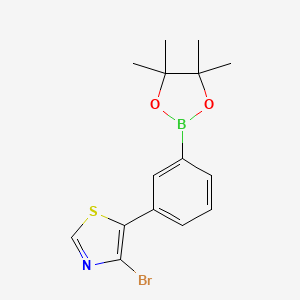 Chemical structure of 3-(4-Bromothiazol-5-yl)phenylboronic acid pinacol ester