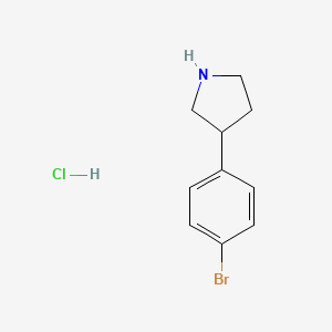 Chemical structure of 3-(4-Bromophenyl)pyrrolidine hydrochloride