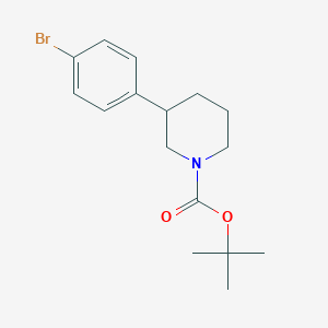 Chemical structure of Tert-butyl 3-(4-bromophenyl)piperidine-1-carboxylate