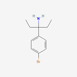 Chemical structure of 3-(4-bromophenyl)pentan-3-amine hydrochloride