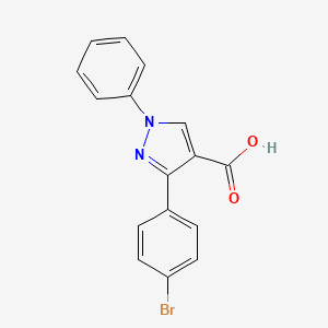 Chemical structure of 3-(4-Bromophenyl)-1-phenyl-1h-pyrazole-4-carboxylic acid