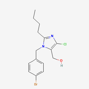 Chemical structure of 3-(4-BROMOBENZYL)-2-BUTYL-4-CHLORO-1H-IMIDAZOL-5-YLMETHANOL