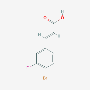 Chemical structure of 3-(4-Bromo-3-fluorophenyl)acrylic acid