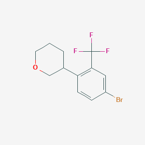Chemical structure of 3-(4-bromo-2-(trifluoromethyl)phenyl)tetrahydro-2H-pyran