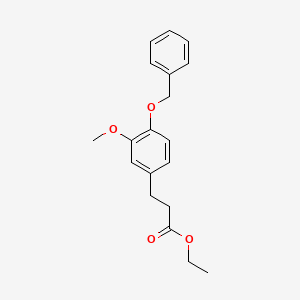 Chemical structure of 3-(4-benzyloxy-3-methoxy-phenyl)-propionic acid ethyl ester