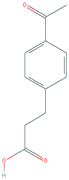 Chemical structure of 3-(4-Acetylphenyl)propanoic acid