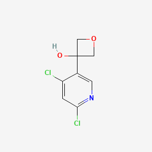 Chemical structure of 3-(4,6-Dichloro-3-pyridyl)oxetan-3-ol