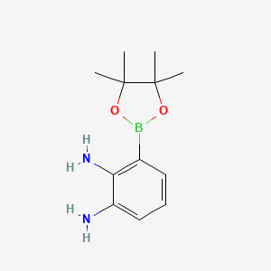 Chemical structure of 3-(4,4,5,5-Tetramethyl-1,3,2-dioxaborolan-2-yl)benzene-1,2-diamine