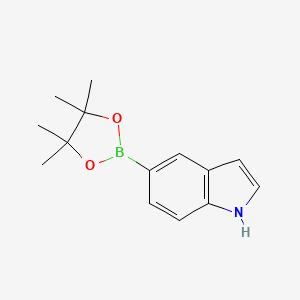 Chemical structure of 3-(4,4,5,5-Tetramethyl-1,3,2-dioxaborolan-2-yl)-1H-indole