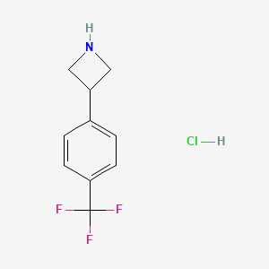 Chemical structure of 3-(4-(Trifluoromethyl)phenyl)azetidine hydrochloride