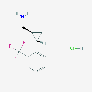 Chemical structure of 3-(4-(Trifluoromethyl)benzyl)azetidine hydrochloride